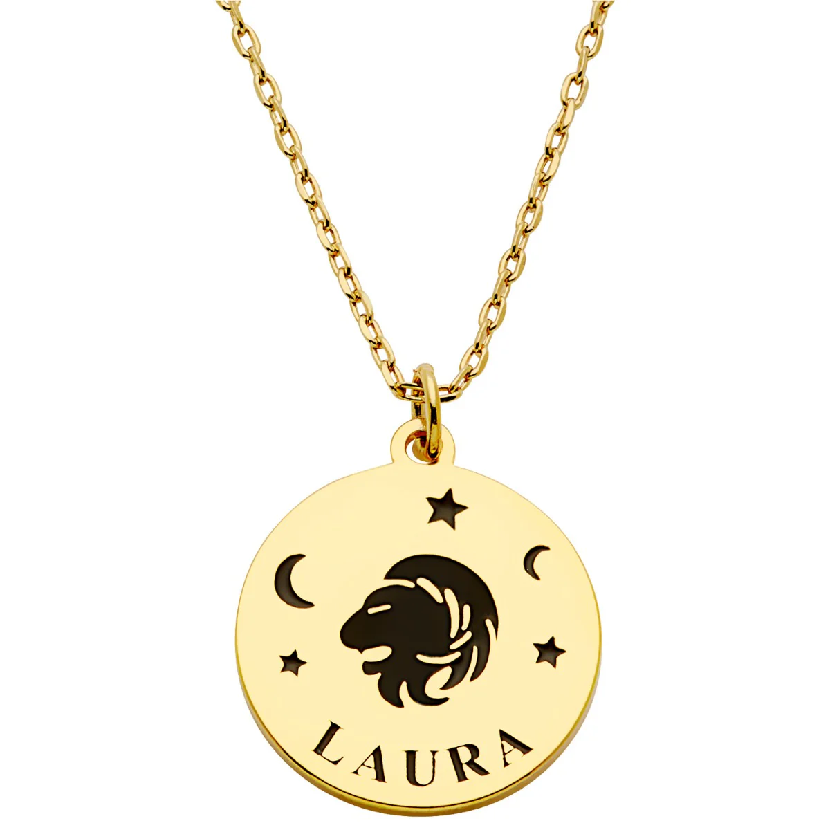 Zodiac Animal and Name Disc Necklace - Image 4